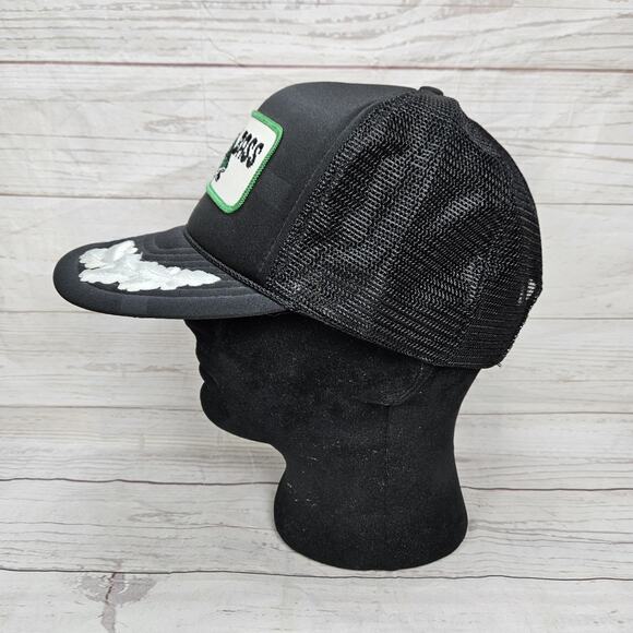 Vintage Large Patch Bass Hat Mesh Snapback Trucker Scrambled Eggs Embroidered - Picture 3 of 7